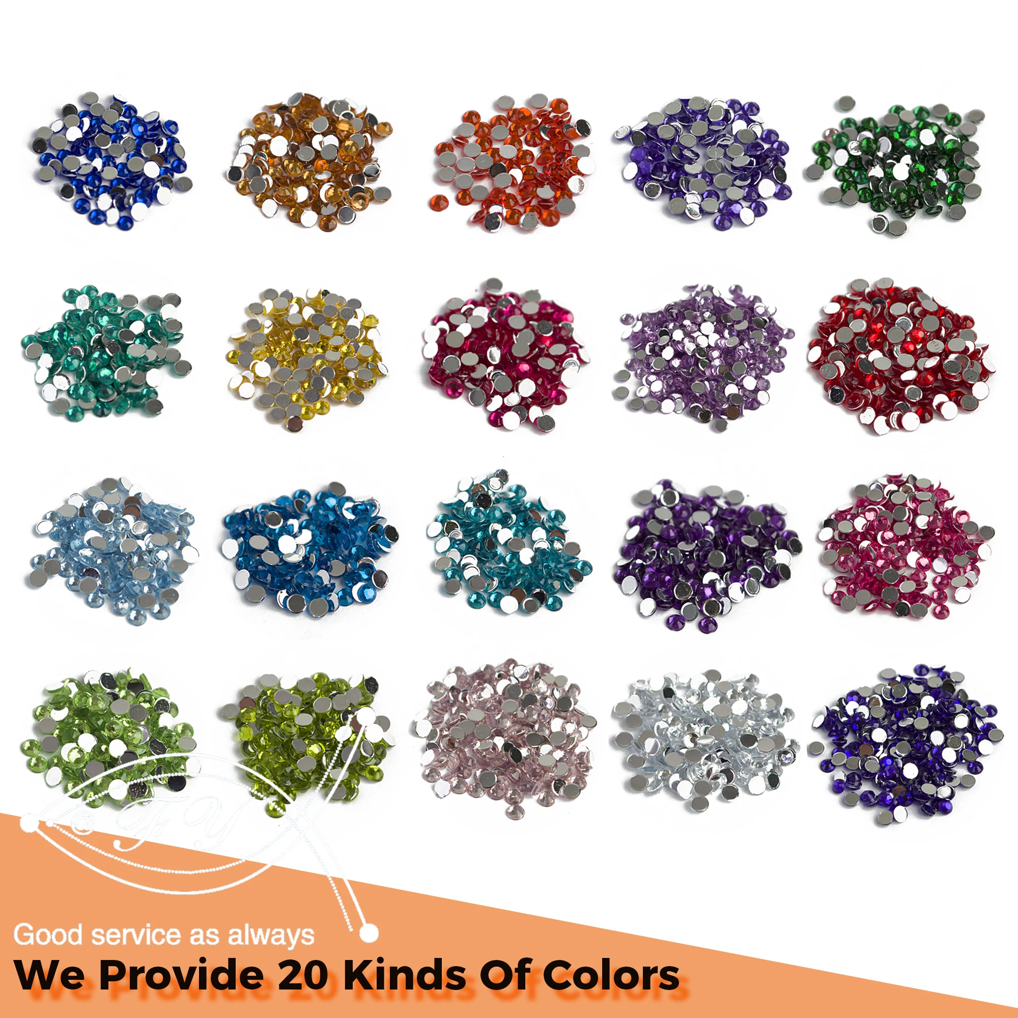 20 Colors Rhinestone Mosaic Beads for 5D Diamond Painting Accessories, Crystal Diamond Painting Drills Round 2.8 mm