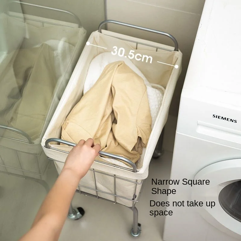 Dirty Clothes Basket Bathroom Toilet Movable Laundry Basket Large-capacity Household Doll Yoga Mat Storage Basket