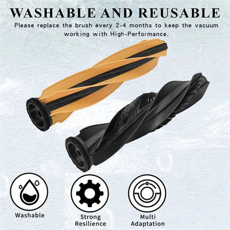 AC39-4 Pcs Vacuum Main Brush Replacement For Dreame L40S Pro Ultra/X50 Ultra/L50 Pro Ultra
