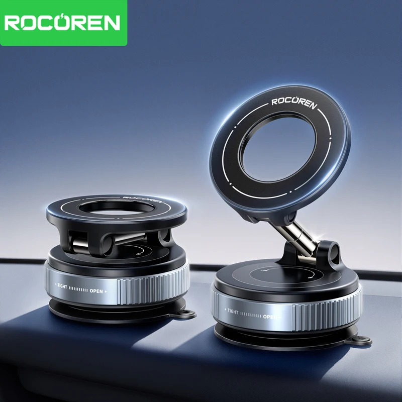 Support de téléphone magnétique Rocoren pour voiture, support de téléphone Magsafe, ventouse à vide, rotation à 360° °   Supports d'adsorption pour accessoires de voiture