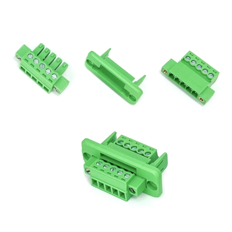 1Sets Wall fixed panel 15EDGWC-3.5mm solder-free mating belt flange frame plug-in terminal block 2P3P4P5P6P7P8P9P10P12P-24P