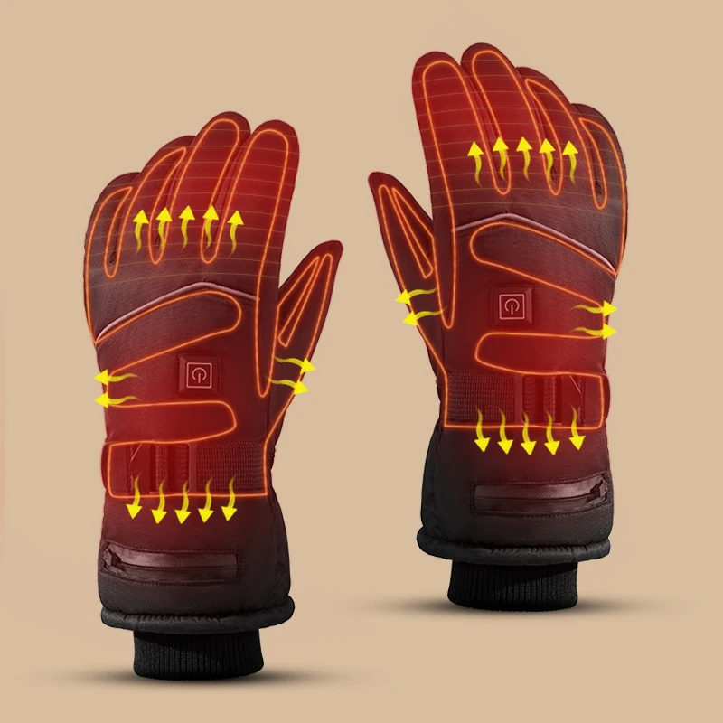

Outdoor Snowboard Motorcycle Cycling Waterproof Heating Rechargeable Battery Winter Electric Heated Ski Gloves