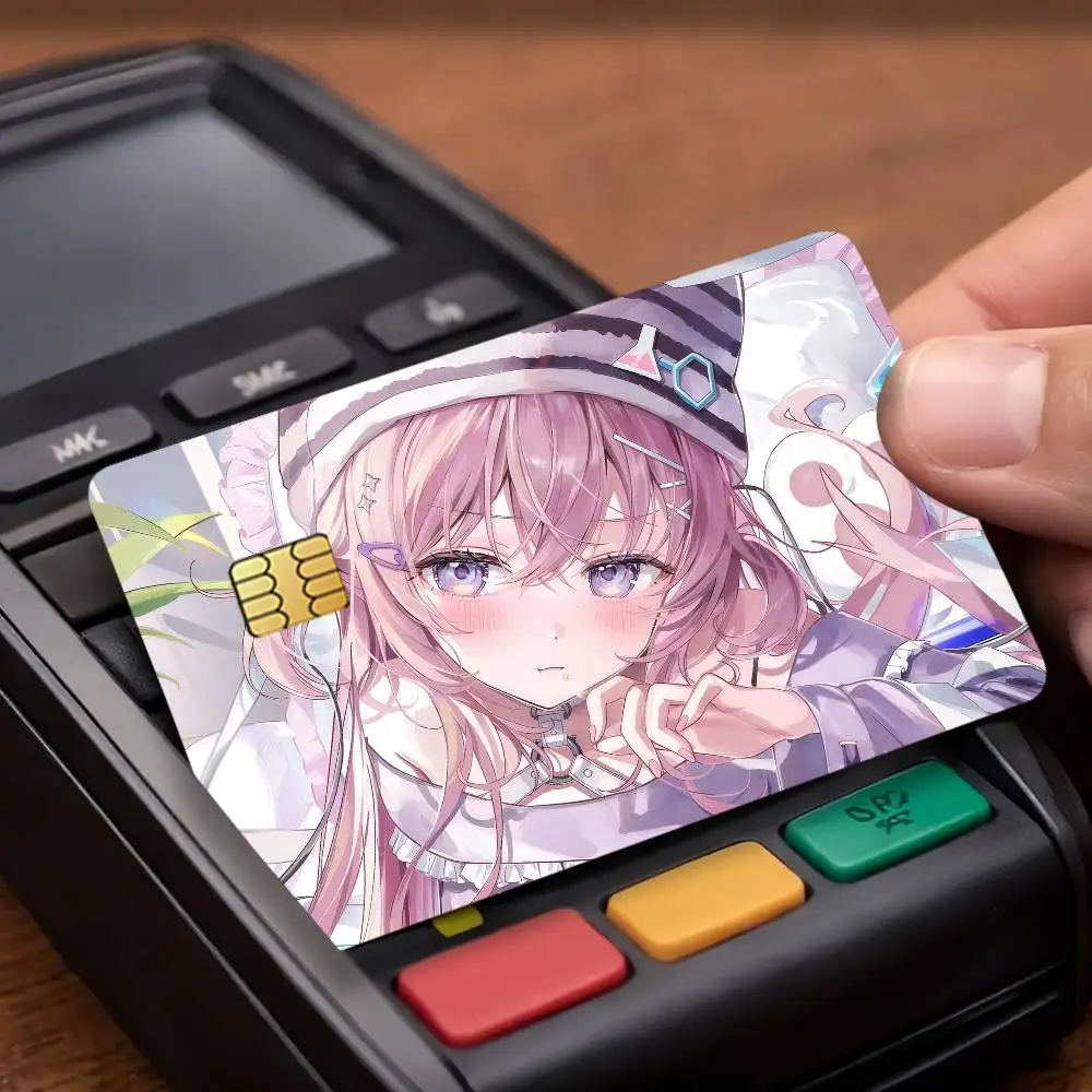 Virtual Idols H-Hakui K-Koyori Credit Card Public Transportation Cards Protective Sticker Waterproof Card Face Decoration 4PCS