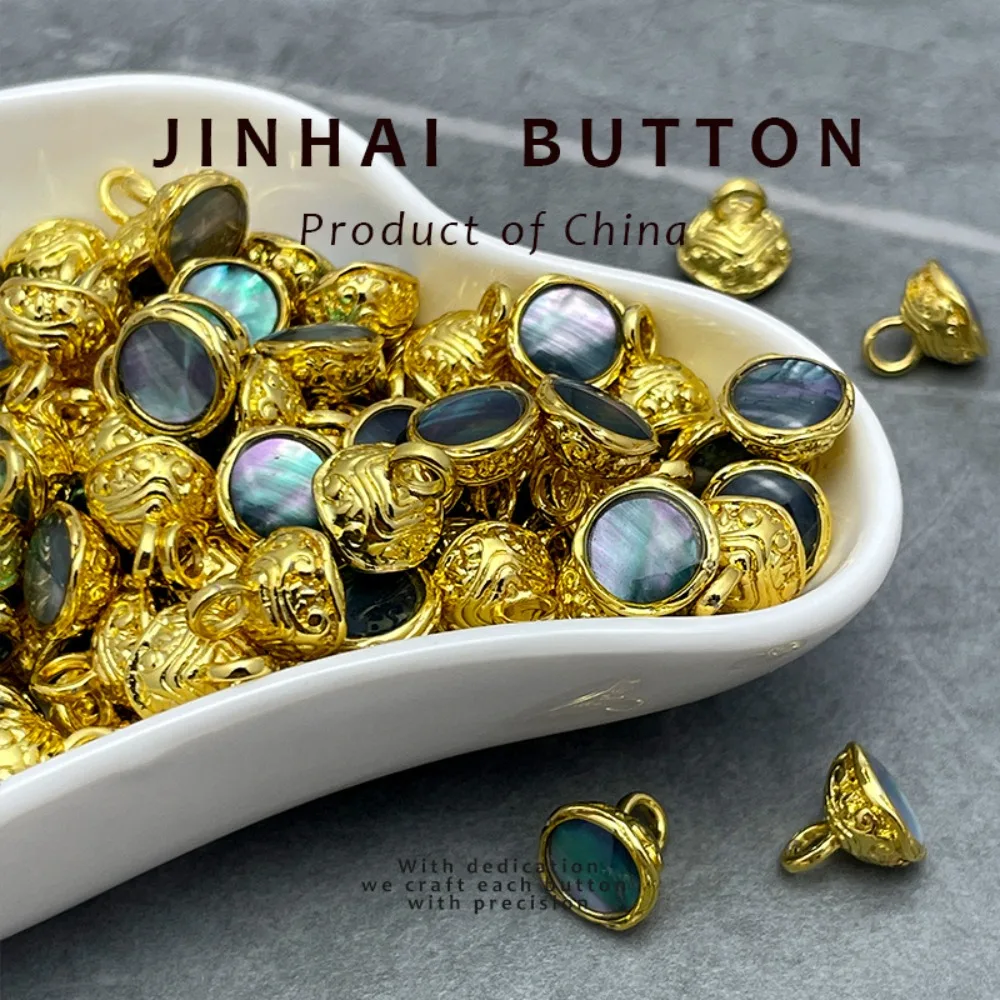 

2PCS Colorful Fish Shell Metal Shank Buttons Base Zinc Alloy Dress Vintage Decorative Accessories Sewing Sewing Tools Blouses