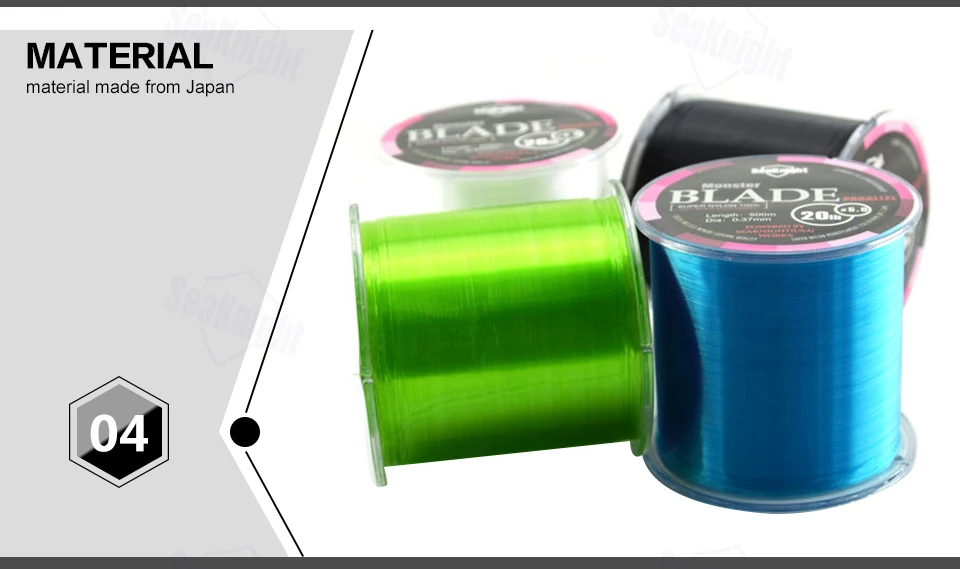 SeaKnight Marke 500M Nylon-Monofilament Hochfeste Angelschnur Superstark 35LB Karpfen-Angelschnur Blade-Serie – Detail 7