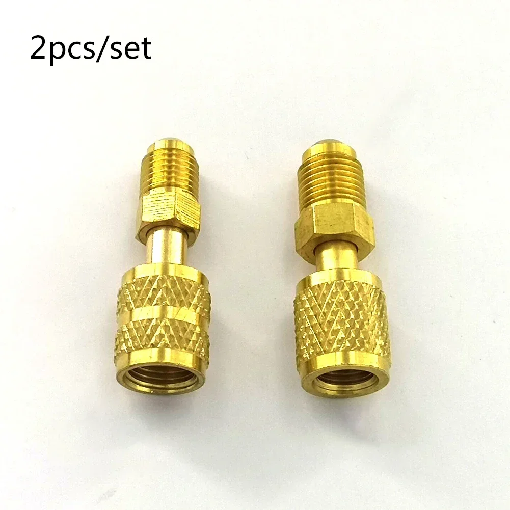 2PCS Adapter M 5/16 X F 1/4 SAE Air Conditioner Quick Couplers R32 R410a Refrigerant Air Conditioning Filling