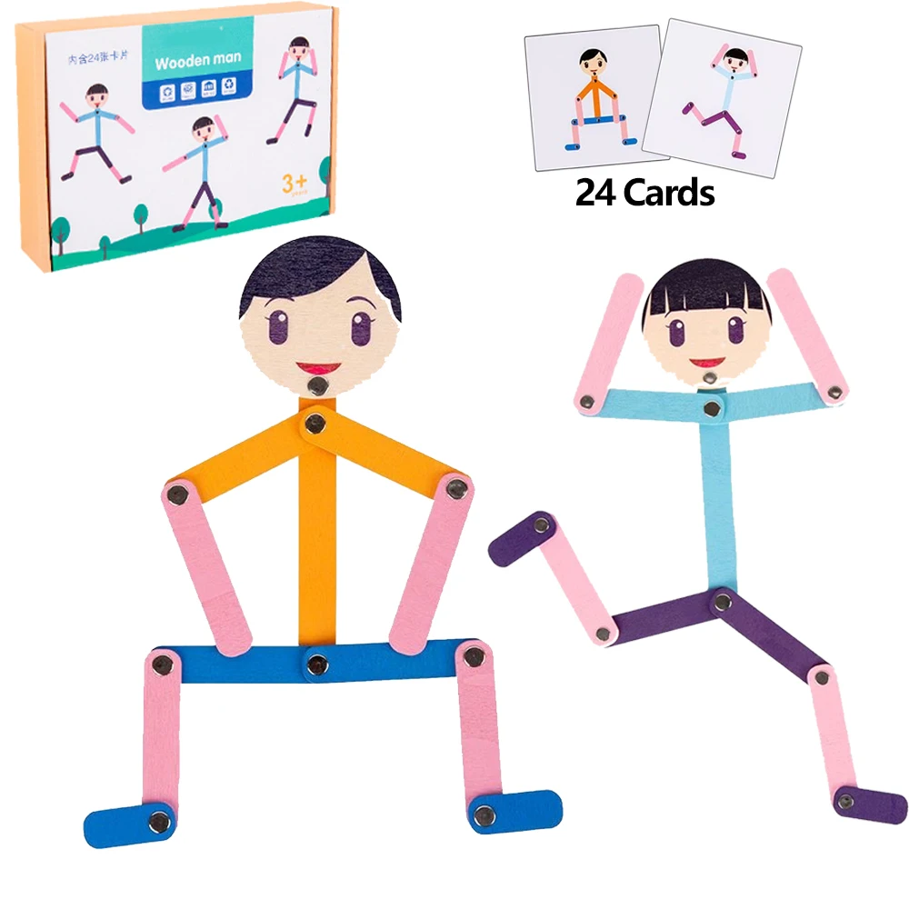 Montessori Pose-Matching Stick Figure Game – detail image 16