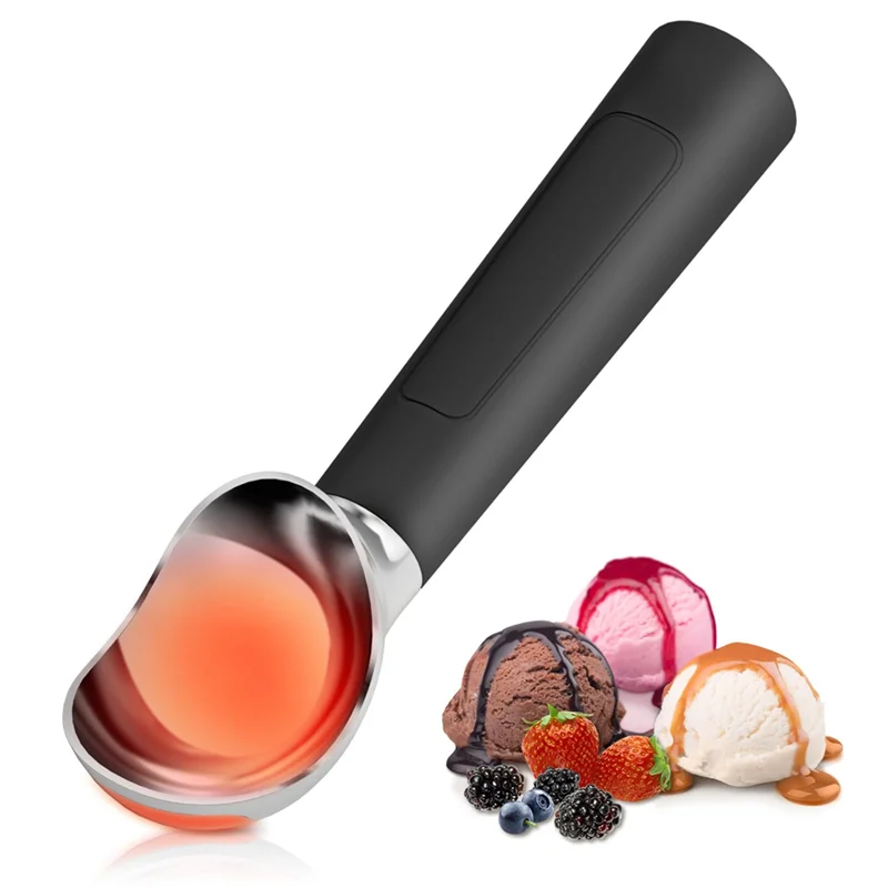 A01M-مغرفة الآيس كريم الكهربائية، مغرفة الآيس كريم الساخنة، الفولاذ المقاوم للصدأ، الأسود