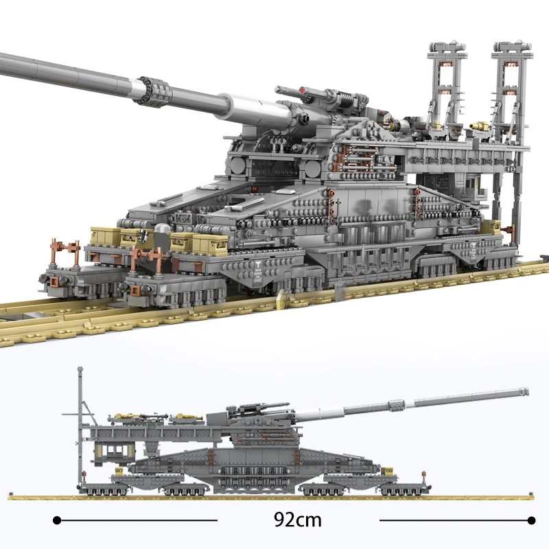 

3846PCS WW2 German Gustav Model Heavy Building Blocks Dora Tank Train Cannon TM3-12 Railway Assemble Bricks Toy Gift For Kid Boy