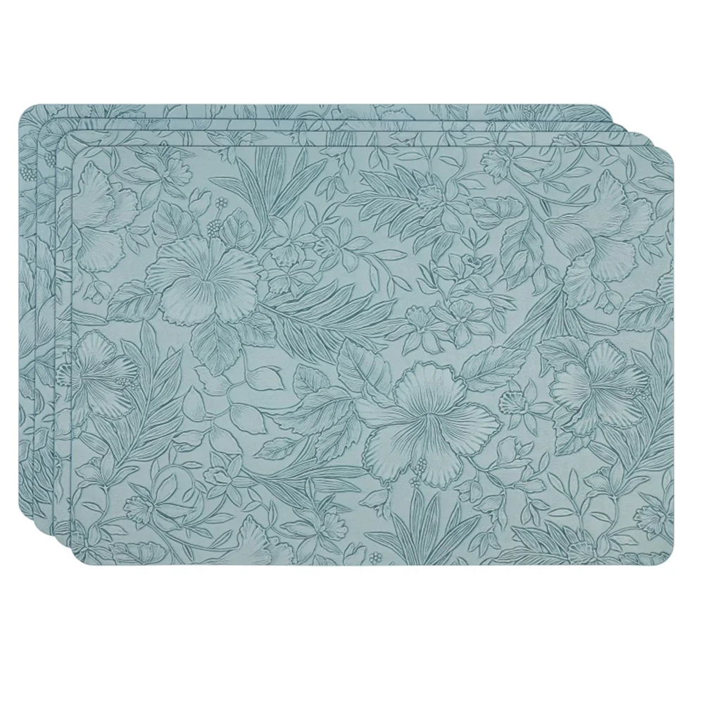 مفارش أطباق، مفارش أطباق منقوشة بالزهور مقاومة للحرارة وغير قابلة للانزلاق 100% مقاومة للماء ومضادة للزيت وقابلة للمسح من الجلد الصناعي #1