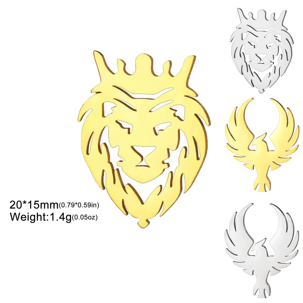 Lion Crown Lapel Pin Stainless Steel Minimalist Brooch Unisex Animal Jewelry Statement Suit Hat Backpack Accessory