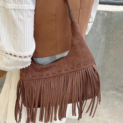 Shoulder Bag Vintage Woman Bags High-Capacity Western Cowboy Tassel Crossbody Bags Brown Bohemia Fashion High Quality Versatile