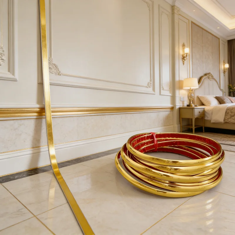 3M Gold Decoration Line PVC Self-adhesive Background Wall Edge Banding Strip Waterproof Frame Waist Line Furniture Sticker