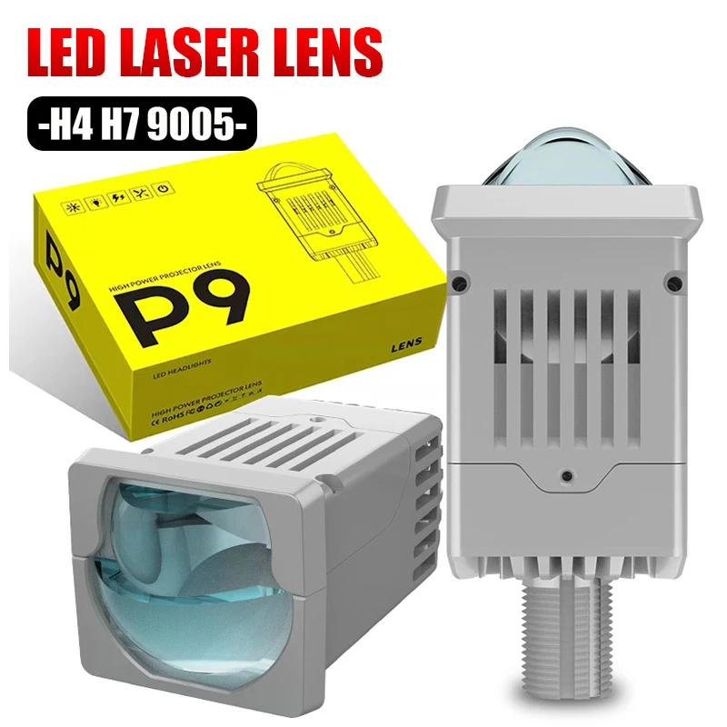 

P9 LED Laser Lens H4 H7 9005 LED 35000LM Headlights 6000K LED Bulbs Auto Lamp Car Motorcycle Dual Projector Len Automotive 12V