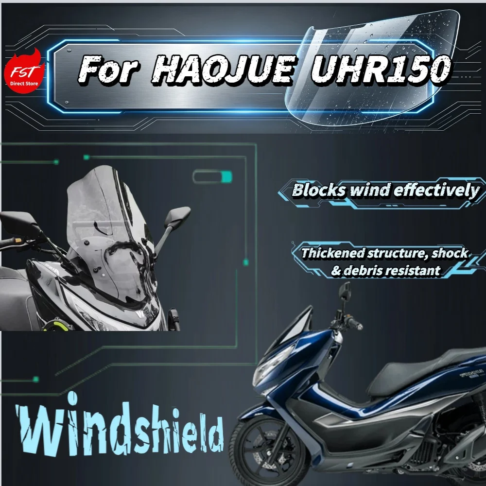 For Haojue UHR150 Raised Windshield With Mirror Relocate + Extension Bar + Lift Bracket Modified Kit