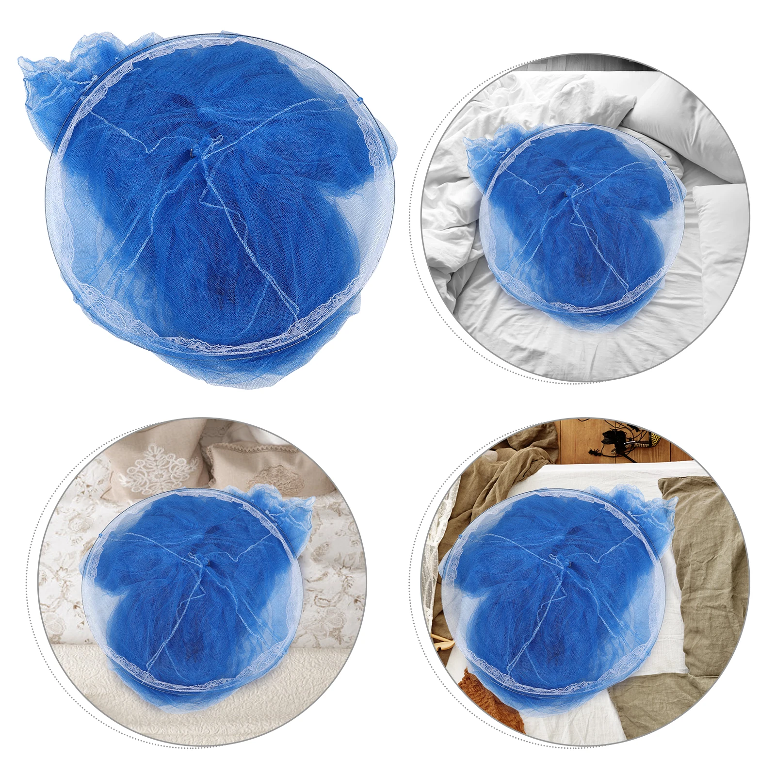 

Palace Round Tent Crib Net for Girls Curtains Lightweight Mesh Bed Bedroom Decoration Romantic Court Style Over Bed for Kids