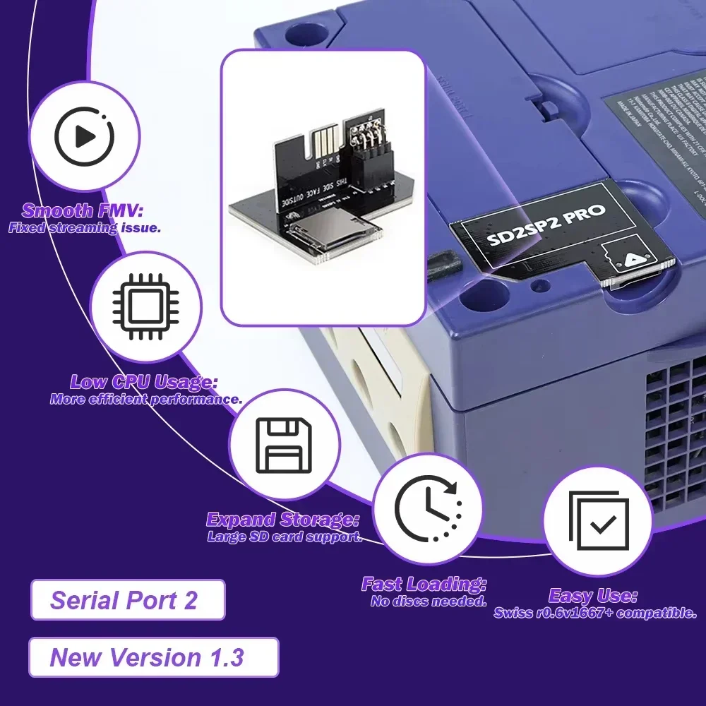

For Nintendo V1.3 SD2SP2 Pro SD Card Adapter TF SD Card Reader SD2SP2 Pro For Gamecube NGC NTSC PAL Serial Port 2 Adapters