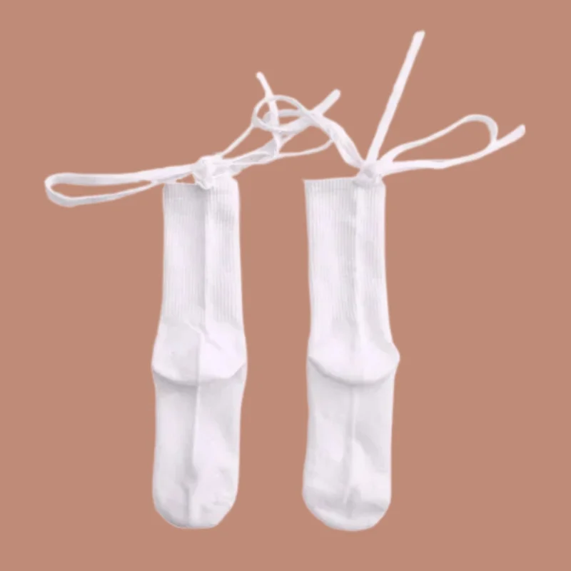 

3/6 Pairs Fashion Women's Strap Socks Cross Calf Socks JK Socks Women's Mid-tube Girls Soft Summer College Style 2024 New Socks