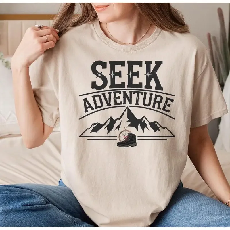 Seek Adventure T Shirt Vacation Camping Hiking Nature Lover Wanderlust Travel Gift