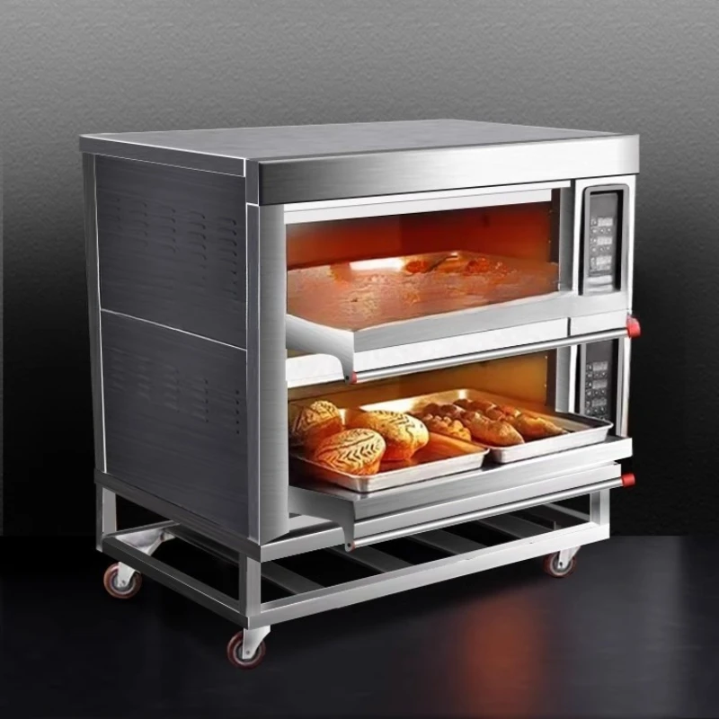 Commercial electric oven large capacity one layer double plate large bread pizza cake bakery two layer oven