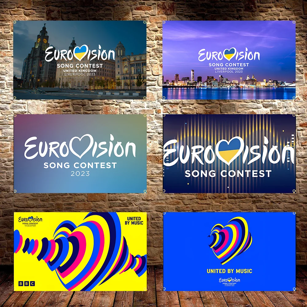 3x5F Eurovision Song Contest Flag Professional customization applicable to Polyester Printed Home or Outdoor Decoration flag