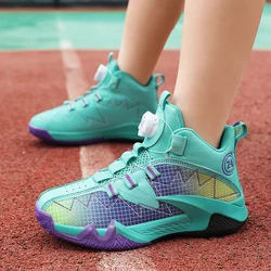 Zapatillas de baloncesto para niños, zapatos antideslizantes informales, zapatillas deportivas transpirables para niñas, entrenador de baloncesto para niños