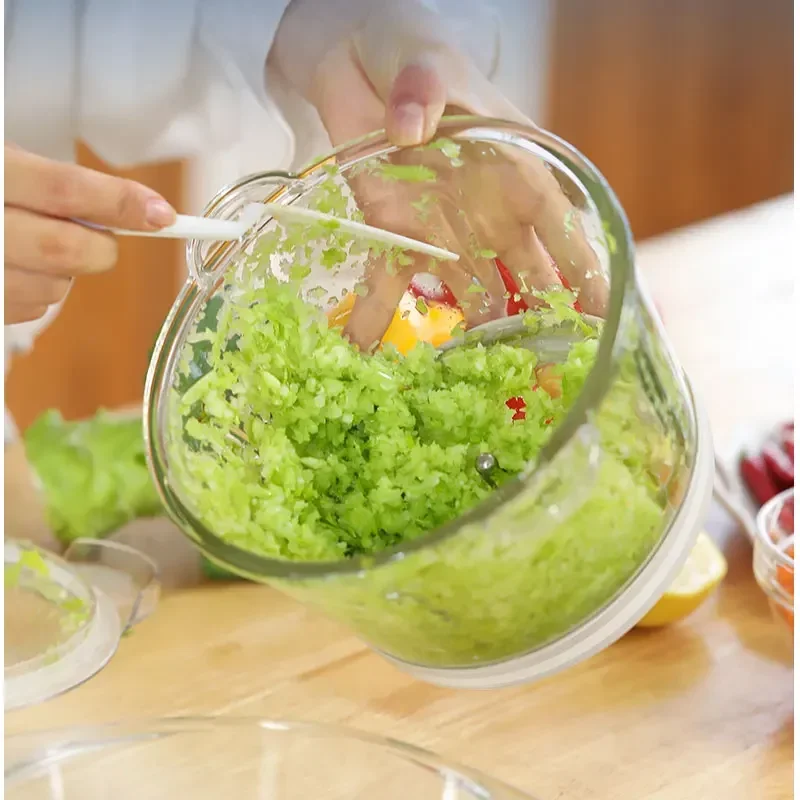 Houselin Glass Bowl Food Chopper Meat Grinder, for Kitchen, Vegetable, Onion, Garlic, Salad, Baby Food, Fruit, Nuts