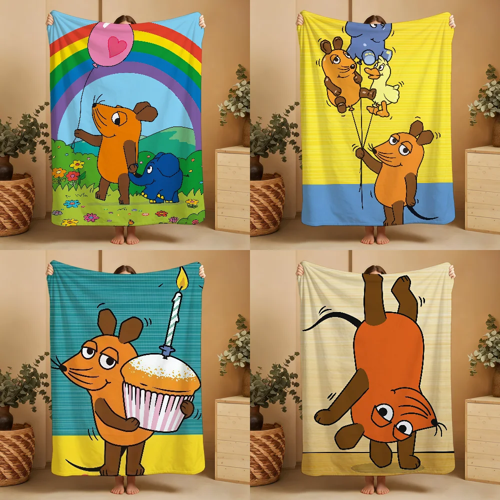 Cartoon Die Sendung Mit Der Maus Blanket Throw Super Cosy Plush Living Room Sofa Couch Childish Birthday Gifts