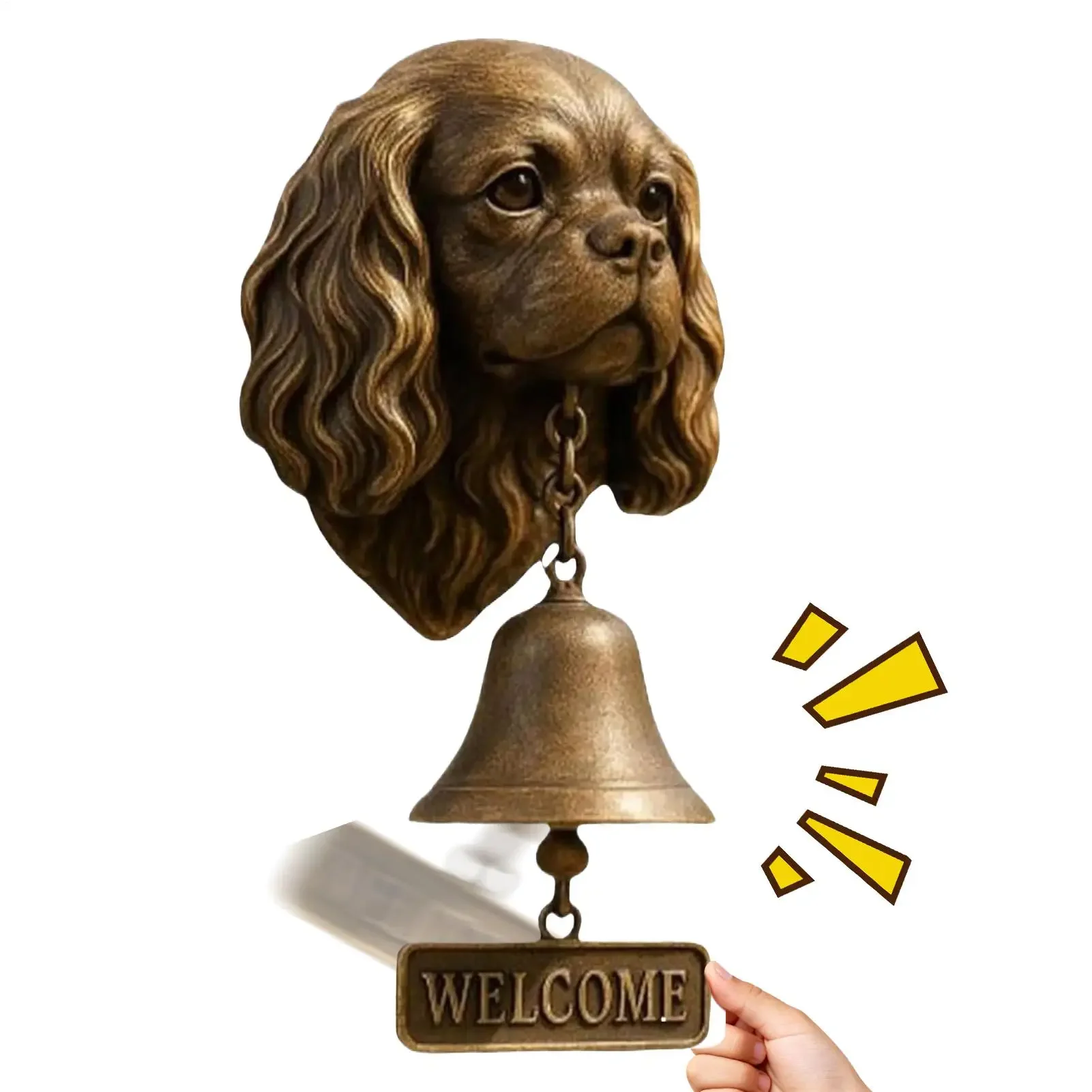 Welcome Dog Themed Doorbells Vintage Rustic Resin Animal-Themed Decorative Wall Doorbells Decoration Dog Door Bell Ring