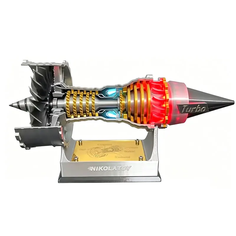 Aircraft Jet Engine Trent900 Aviation Turbofan Model Can Start Material With Stand Base Desktop Ornament Hobby Toy Gift