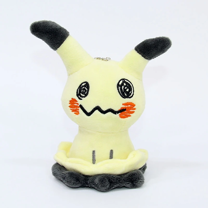 10cm Anime Pokemon lucu Mimikyu gantungan kunci boneka mewah Pikachu Gengar mainan kartun boneka binatang lembut hadiah boneka