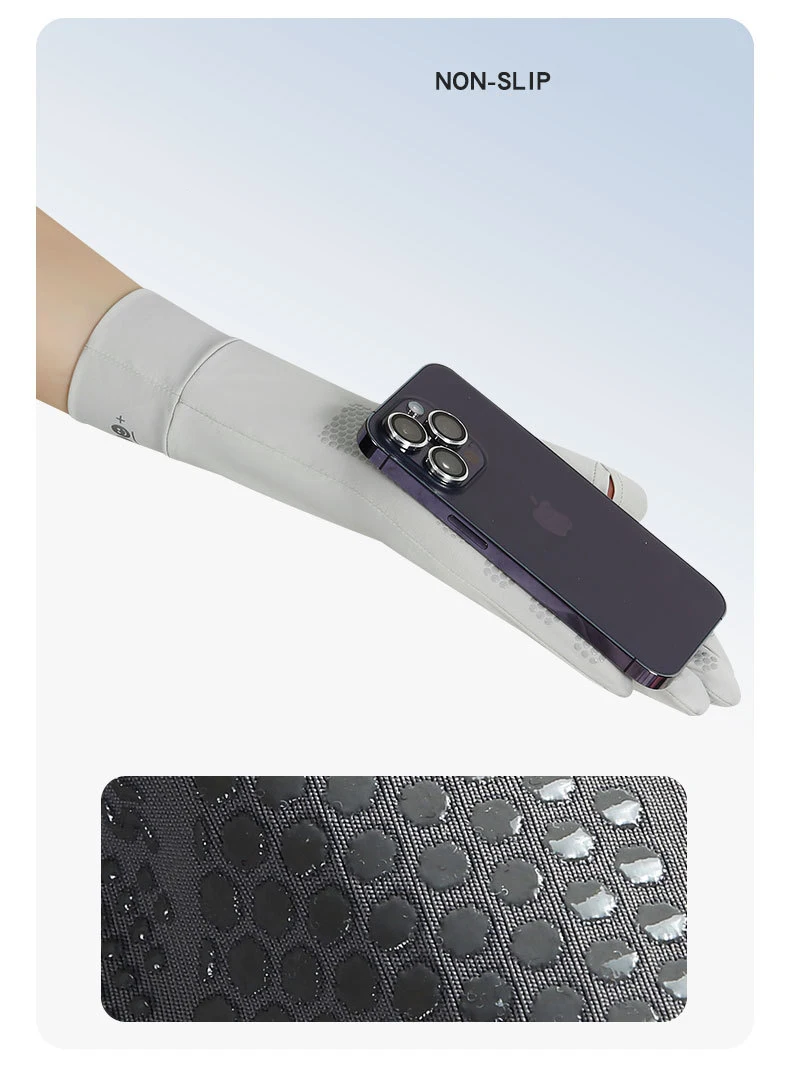 Damen Sonnenschutz-Handschuhe Sommer Fahr- und Fahrradhandschuhe mit Touchscreen-Funktion, Atmungsaktiv, Rutschfest, Flip-Top, Verlängerte Länge – Detail 4