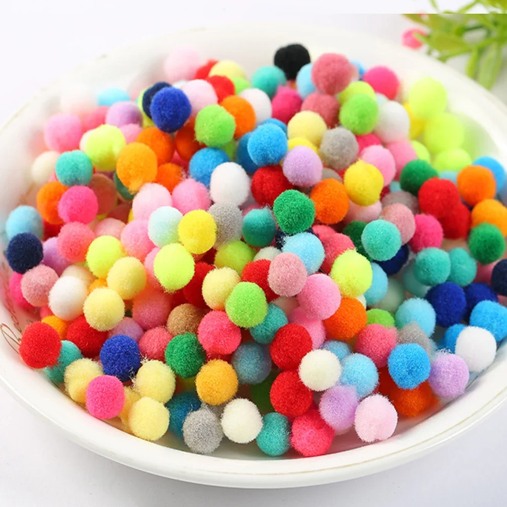 Nowy! 200 sztuk/partia pompon 10mm Mini puszyste miękkie Pom Poms Pompones Ball Furball Handmade rzemiosło DIY dla Home Decor...