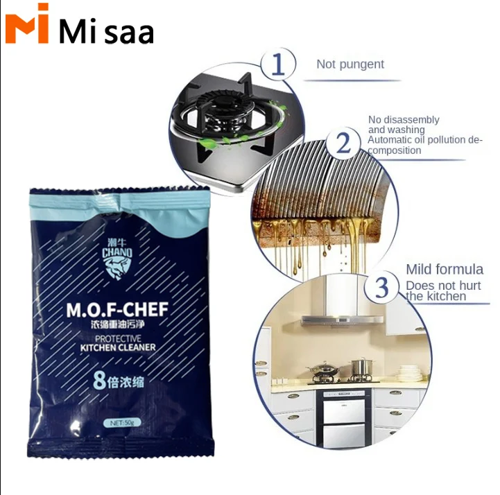 Kitchen Cleaning Powder Multi-functional Concentrated Heavy Oil Pollution Cleaner Household Strong Degreasing Cleaning  Powder