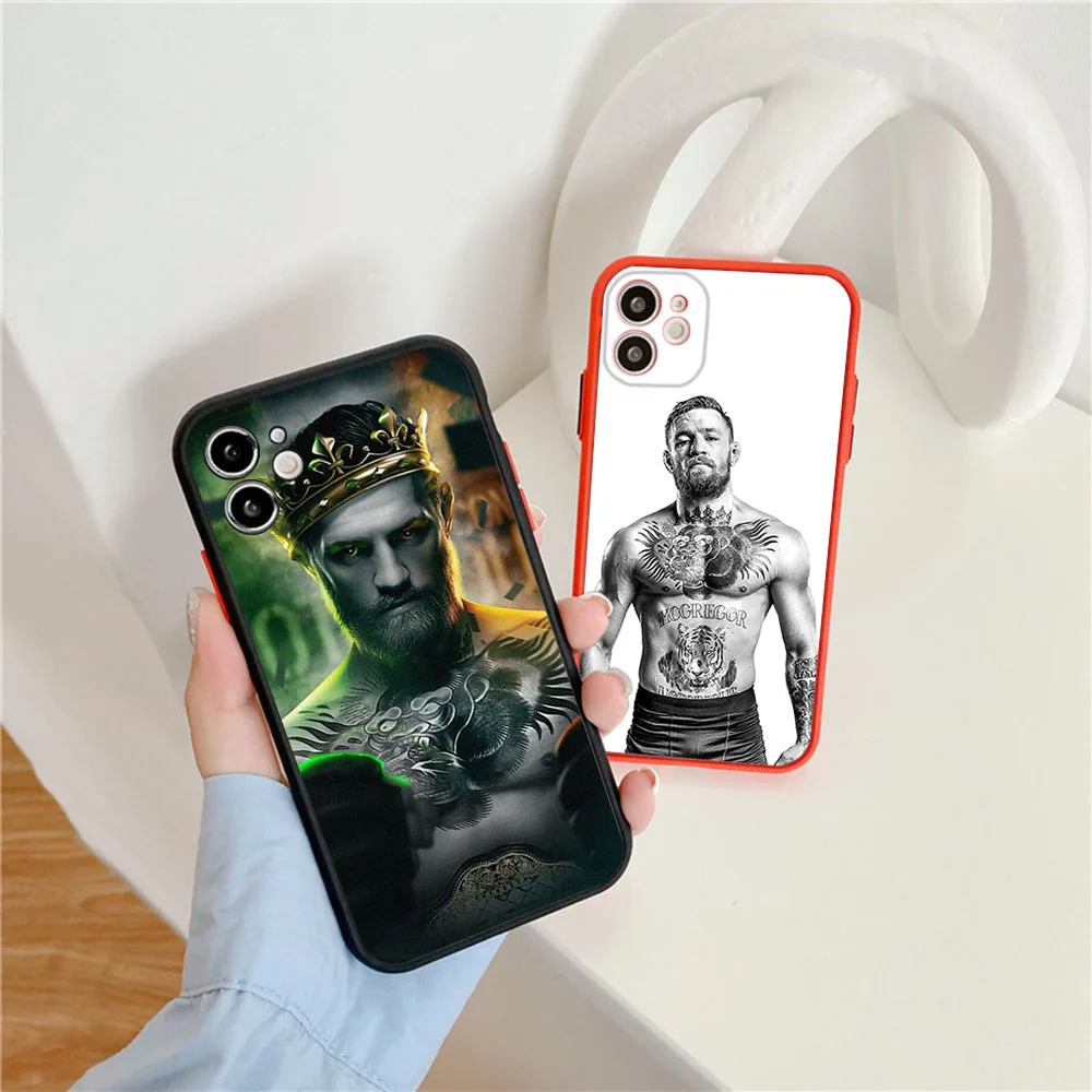 Matte Phone Case for iphone 14 15 Pro XS Max 13 8 7 6S 12 11 XR X SE Conor Mcgregor Boxing Champion Translucent Case Funda Shell