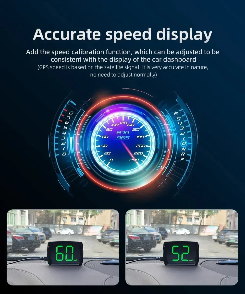 Y03 Car GPS HUD Head Up Display Universal Digital Speedometer Projector Km/h Big Font Speed Meter Displayer Auto Electronic Part image 5