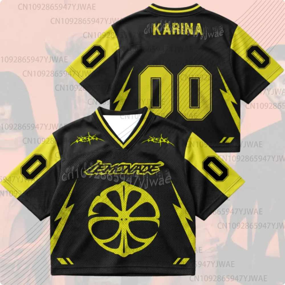 

2026 Kpop Fans Support Metalic Lemonade Style World Tour Jersey Karina Winter fans Plus Size Short Sleeve men women T-shirt