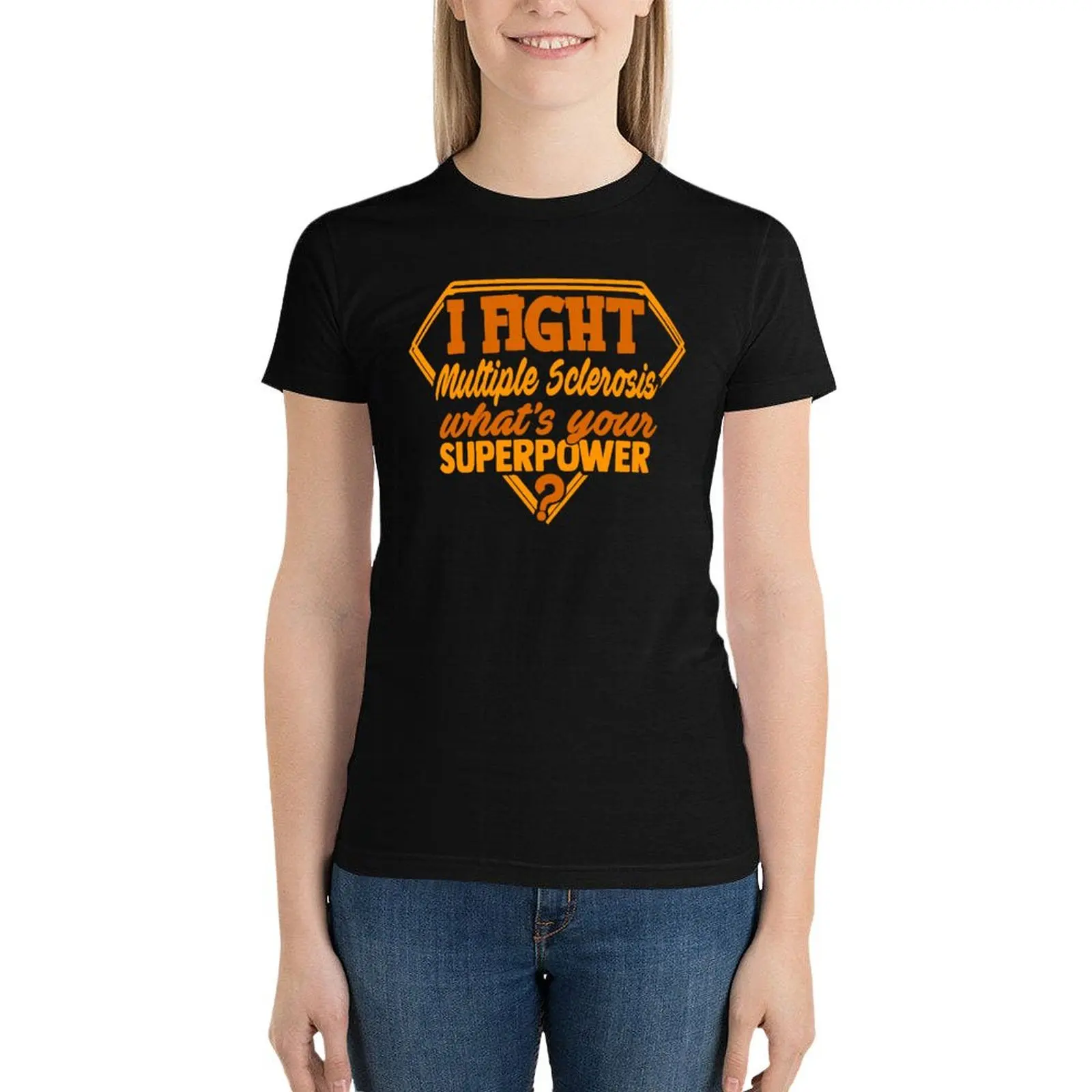 Camiseta de I Fight múltiple para mujer, blusa, blusa, esmerisis, What's Your Superpower, bonita, nueva edición