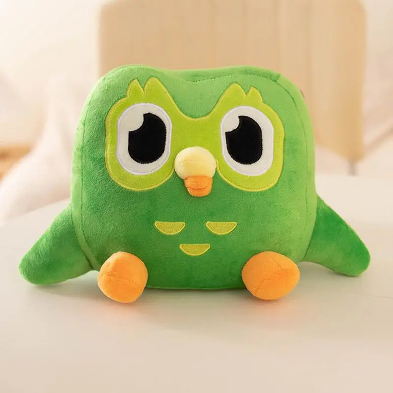 Green Duolingo Owl Plush Toy 30cm Plushie Owl Cartoon Pillow Cute Cartoon Anime Owl Doll Soft Plush Pillow Toy For Children Gift