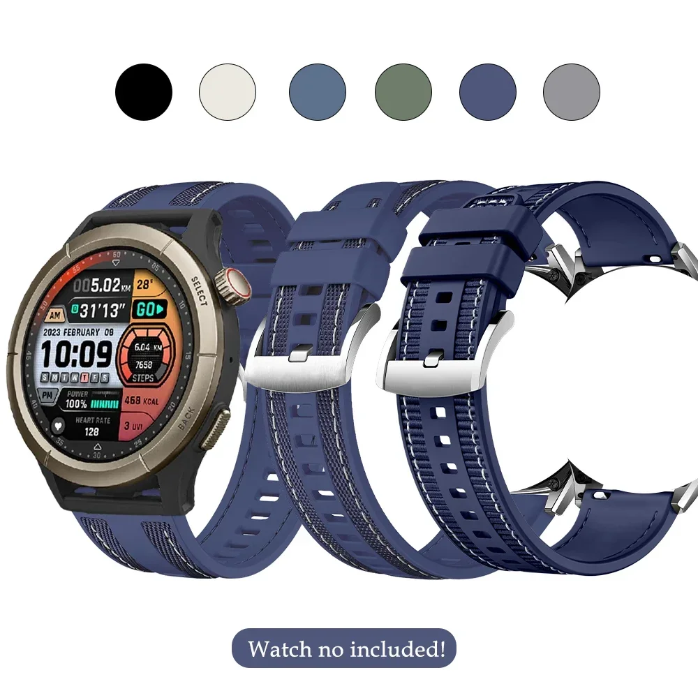 

22mm Strap for Amazfit GTR 2 3 4 Soft and Durable Silicone Nylon Wristband for Amazfit Cheetah Pro 47mm/Bip5/Balance/GTR 3 Pro