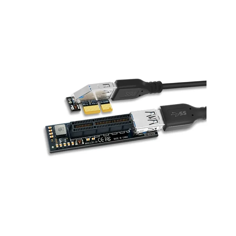 BTBcoin Add On Card PCI-E Riser PCIE PCI-Express X1 to X4 Riser PCI E Riser Card Extend Adapter with 30CM USB3.0 Extension Cable