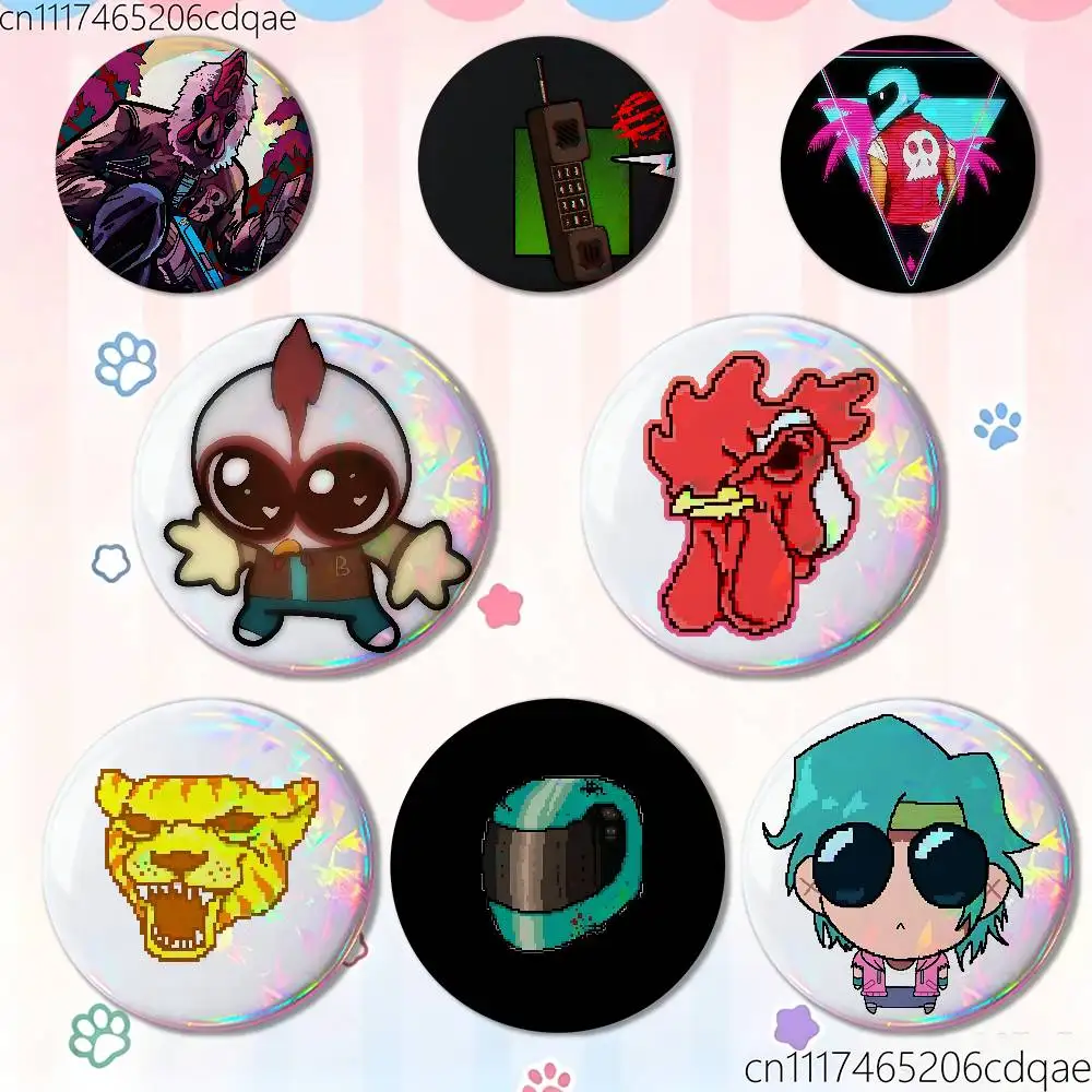 For Hotline Miami Son Jacket 25/32/44/58/75mm Round Cosplay Pin Bag Decor Fans Collect Friends Gifts Brooch Souvenir