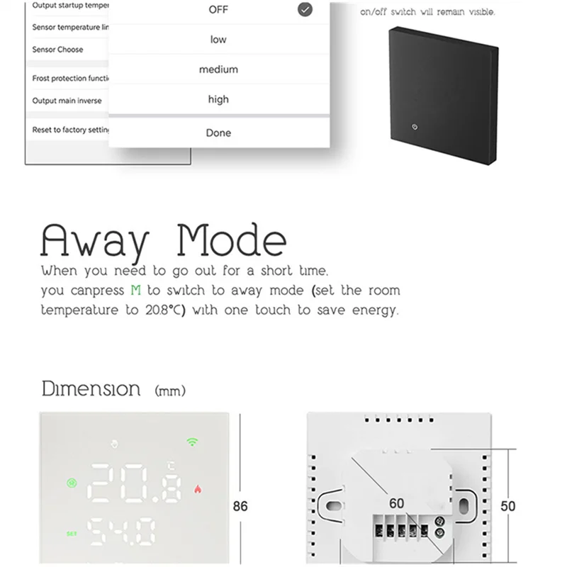 B29C-Tuya Wifi Smart Thermostat Smart Boiler Heating Temperature Controller Switch For Google Home Alexa Alice A-New