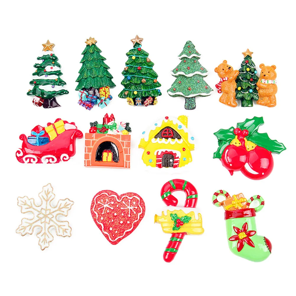 

4Pcs Christmas Resin Refrigerator Magnets Decorative Magnetic Stickers Fridge Magnets Home Office Party Decor Magnetic Sticker