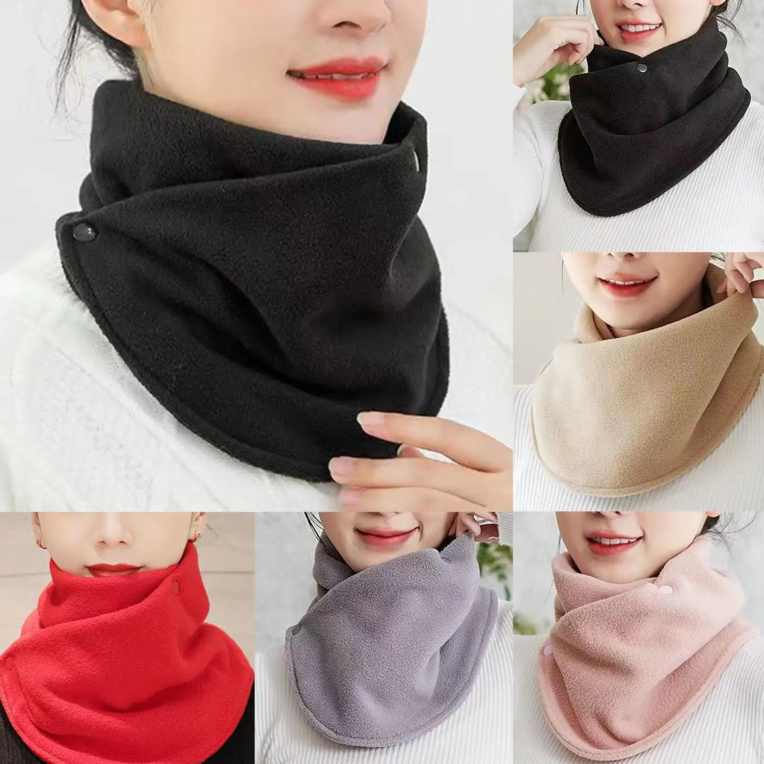 

1 PC Winter Circle Warmer Thick Chunky Scarf Women For Neck Scarves Cycling Loop Classic Unisex Man Windproof Hiking Soft Scarf