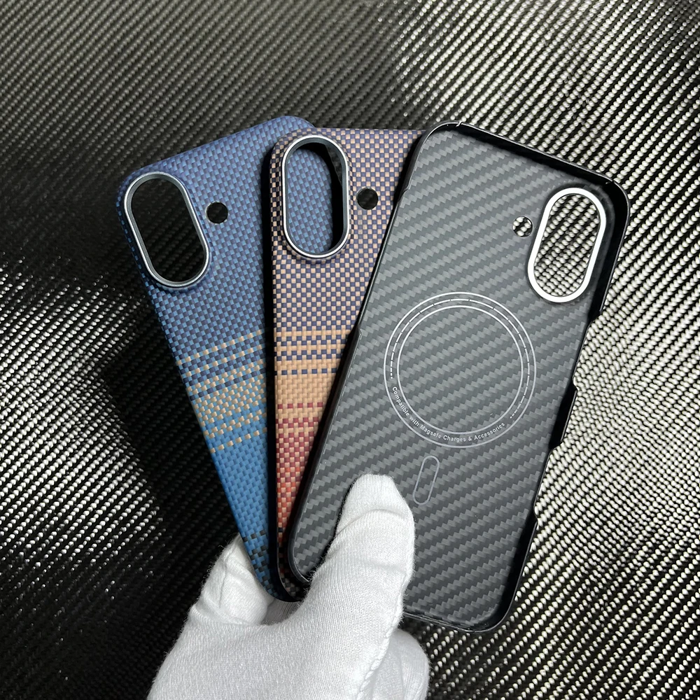 

Действительно чехол из углеродного волокна для IPhone 17, магнитный ультратонкий чехол для телефона Magsafe для IPhone 17, чехол из арамидного волокна