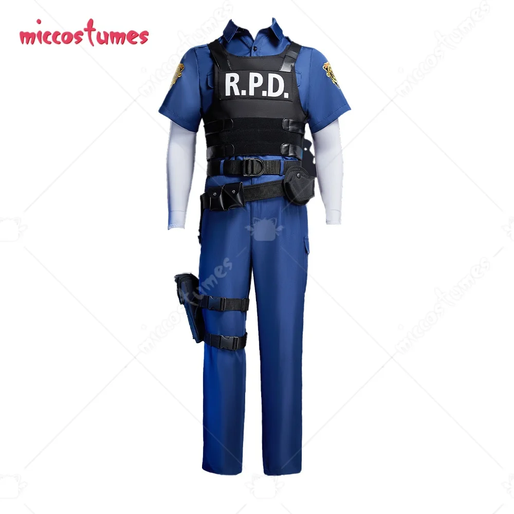 

Miccostumes Men's Leon Cosplay Costume Police Officer Full Set with Accessories Halloween Cosplay Costumes