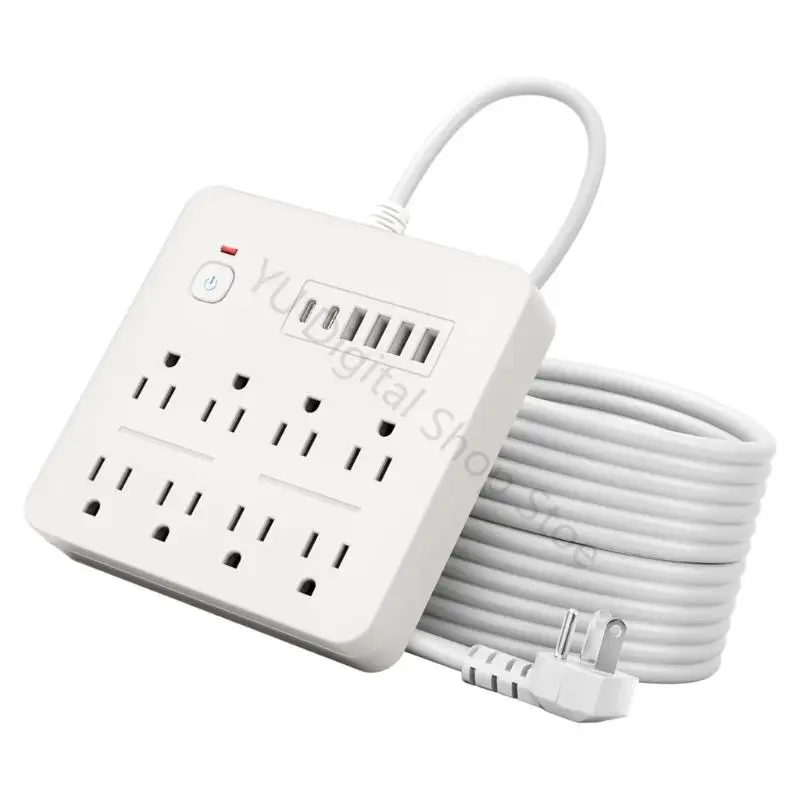 96BA Moderne Steckdose mit 8 Standardsteckdosen, 6 USB- und Schaltkreis-Sicherheitssystem-Steckdosen – Detail 4