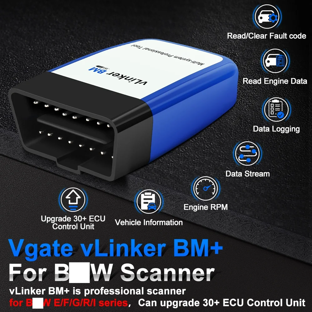 Vgate VLinker BM ELM327 Scanner Bluetooth 4.0 OBD2 OBD 2 Car Diagnostic Auto Scan Tool Bimmercode ELM 327 V1.5 V1 5 BM+