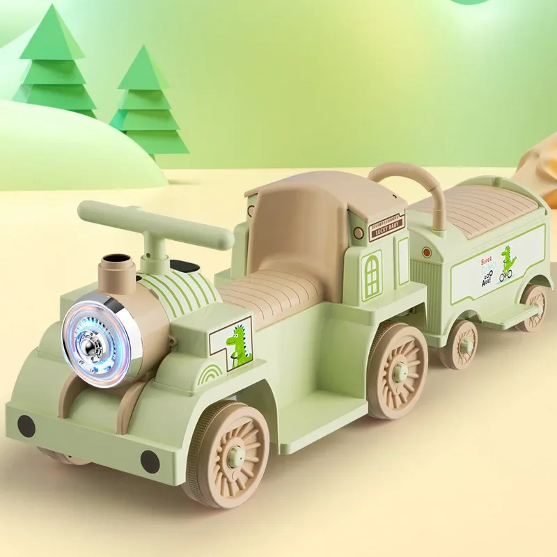 New Children's Train Four-Wheel Electric Vehicle Seated Baby Chargeable with Remote Control Car